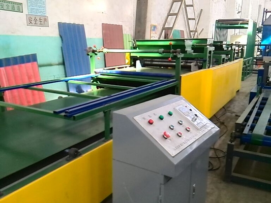 Straw Color Wave Tiles Making Machine , Reverse In Phase Running Tech Roof Tiles Machine