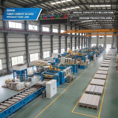 200kw Fiber Cement Board Production Line Annual Capacity 2-8 Million Sqm 2000sqm Production Area Suitable for Industrial