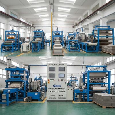 High Automation With PLC Control System Fiber Cement Board Production Line 200kw Annual Capacity 2-8 Million Sqm Material Handling