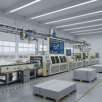 Capacity 3-5 Million Sqm Fiber Cement Board Production Line High Automation PLC Control System 1 Year Guaranty Automation