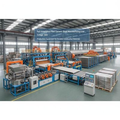 Full Automation Fiber Cement Sheet Manufacturing Line Voltage 380V Production Equipment for Durable Construction Materials